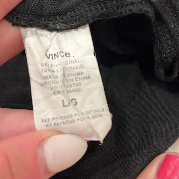 Black Vince Linen Top - Picture 3 of 5